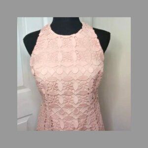 Eliza J Lace Midi Sheath Shift Dress Blush Pink Size 4P